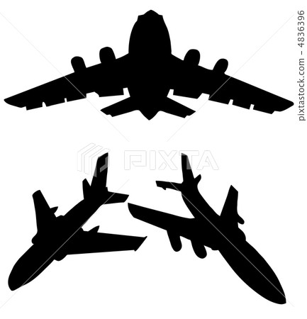 vector silhouette plane isolated on white background vector silhouette plane isolated on white background 4836396