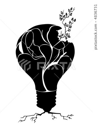 vector drawing plant in light bulb vector drawing plant in light bulb 4836731