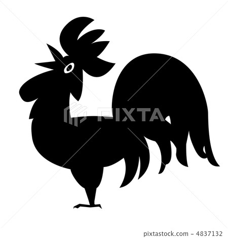 vector silhouette cock on white background 4837132