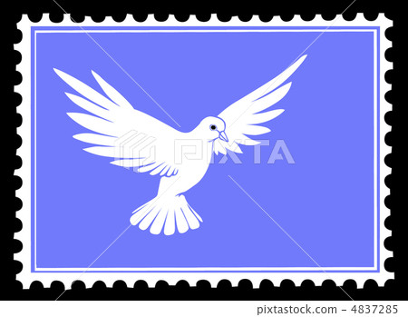 vector drawing dove on postage stamps vector drawing dove on postage stamps 4837285