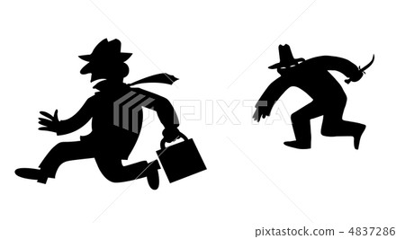 vector silhouette bandit on white background vector silhouette bandit on white background 4837286