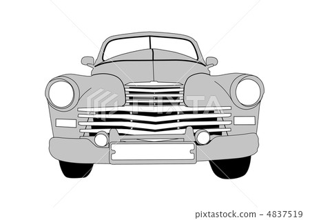 retro car on white background, vector illustration 4837519