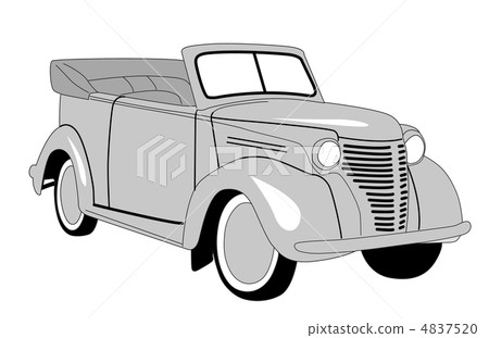 retro car on white background, vector illustration retro car on white background, vector illustration 4837520