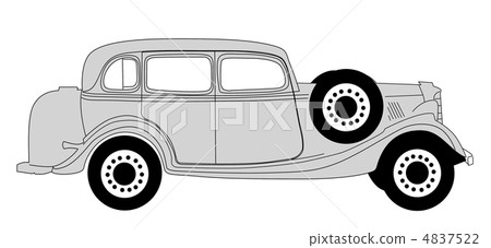 retro car on white background, vector illustration retro car on white background, vector illustration 4837522