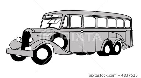 retro bus on white background, vector illustration retro bus on white background, vector illustration 4837523