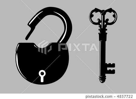 padlock silhouette on gray background, vector... - Stock Illustration ...