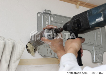 Air-conditioner drilling scenery (up) Air-conditioner drilling scenery (up) 4838362