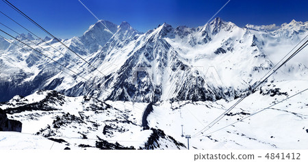 Beautiful view of mountains in the Elbrus area. Beautiful view of mountains in the Elbrus area. 4841412