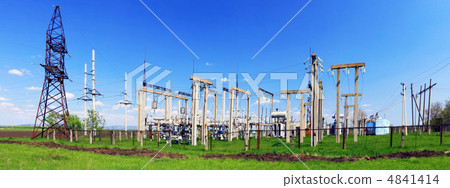 The Substation and Power Transmission Lines. Panorama The Substation and Power Transmission Lines. Panorama 4841414