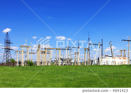 The Substation and Power Transmission Lines. Panorama The Substation and Power Transmission Lines. Panorama 4841423