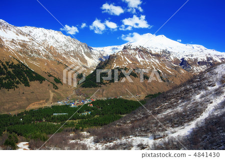 Beautiful view of mountains in the Elbrus area. Land View. Beautiful view of mountains in the Elbrus area. Land View. 4841430