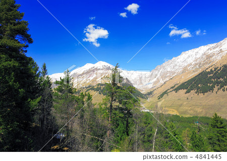 Beautiful view of mountains in the Elbrus area. Land View. Beautiful view of mountains in the Elbrus area. Land View. 4841445