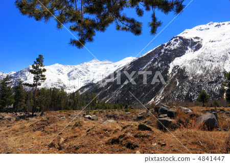 Beautiful view of mountains in the Elbrus area. Land View. Beautiful view of mountains in the Elbrus area. Land View. 4841447