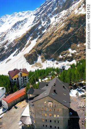 Ski camp view of mountains in the Elbrus area. 4841452