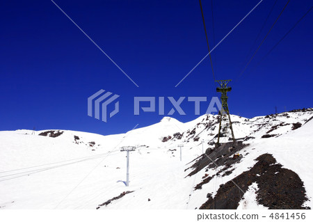 Wonderful view of the cableway in the mountains. Wonderful view of the cableway in the mountains. 4841456