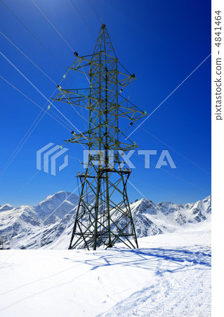 Power line high in the mountains. Power line high in the mountains. 4841464