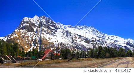 Beautiful view of mountains in the Elbrus area. Land View. Beautiful view of mountains in the Elbrus area. Land View. 4841487