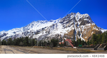 Beautiful view of mountains in the Elbrus area. Land View. Beautiful view of mountains in the Elbrus area. Land View. 4841488