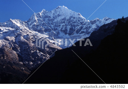 Tamselk (6623m) from near Pagudin [Nepal] 4843502