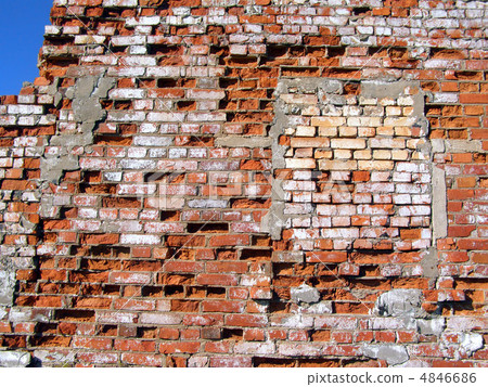 destroyed brick wall 4846686