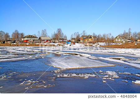 driving of ice on river driving of ice on river 4848004