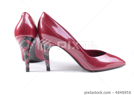 Red women shoes isolated on white Red women shoes isolated on white 4848958