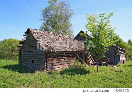 rural house on green field rural house on green field 4849225