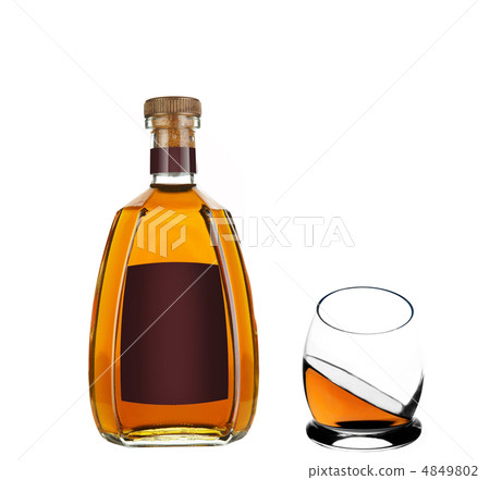 Whiskey bottle and a whiskey glass Whiskey bottle and a whiskey glass 4849802