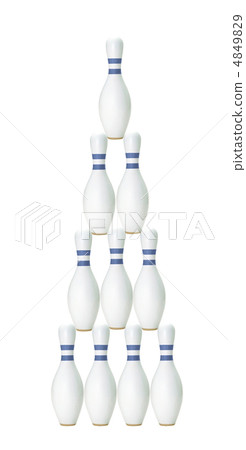 Bowling , white skittles on white background 4849829