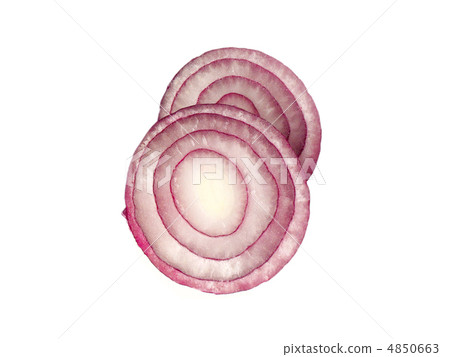 Sliced fresh red onion isolated on white background Sliced fresh red onion isolated on white background 4850663