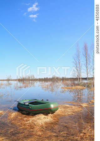 rubber boat on the lake 4850888