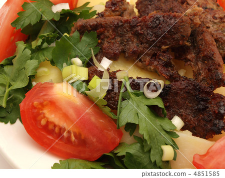 Meat with a potato on a plate 4851585
