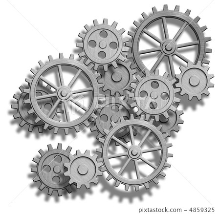 abstract clockwork gears isolated on white abstract clockwork gears isolated on white 4859325