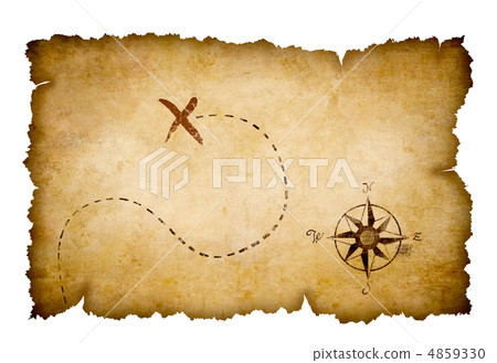 Pirates treasure map with marked location Pirates treasure map with marked location 4859330