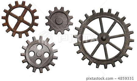 rusty metal gears set isolated on white rusty metal gears set isolated on white 4859331