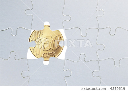 Puzzle and coin 4859619