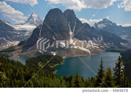 Mount Assiniboine with lakes 4869878