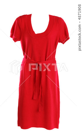 Red feminine knitted gown 4871908