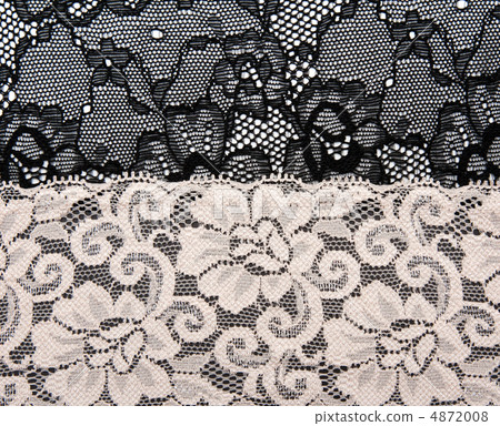 Black and beige lace with pattern flower 4872008
