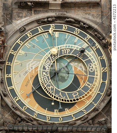 Clock on the Old Living surface in Prague 4872213