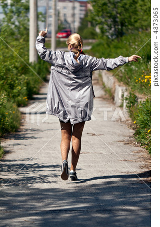 girl in a silver jacket girl in a silver jacket 4873065