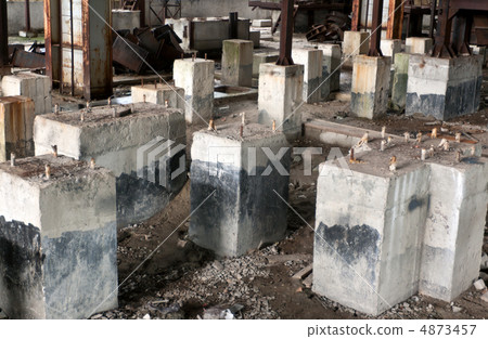 Dirty old abandoned concrete foundation 4873457
