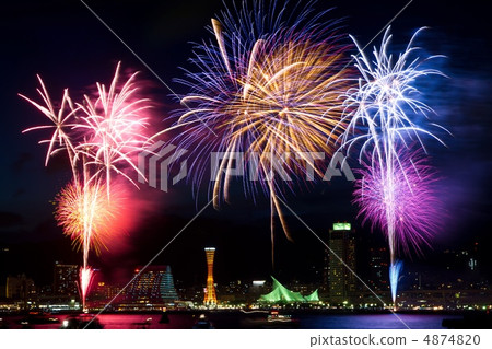 Minato Kobe beach firework display 4874820