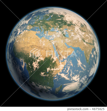 With Earth clouds visible in Europe, Africa, Middle East With Earth clouds visible in Europe, Africa, Middle East 4875825