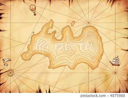 Old Treasure Island map Simple 4875980