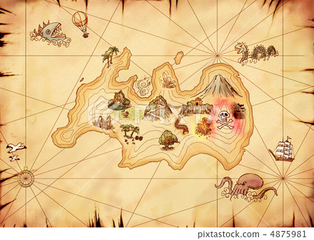 Old Treasure Island map adventure 4875981