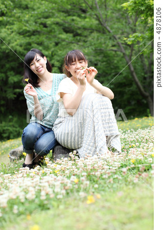 2個人喜歡三葉草花 2個人喜歡三葉草花 4878106