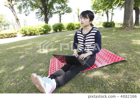 Female model to enjoy laptop PC: Otomo Ayumu 4882166
