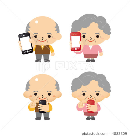 老年人使用智能手機 老年人使用智能手機 4882809