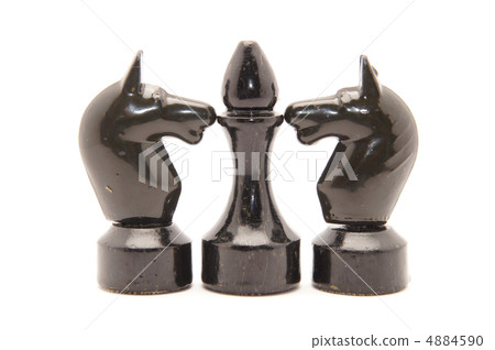 black chess on white background black chess on white background 4884590